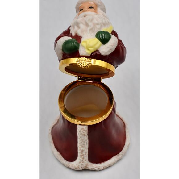 Spode 4" Santa Claus Christmas Hinged Porcelain Trinket Box Ornament - Picture 8 of 9
